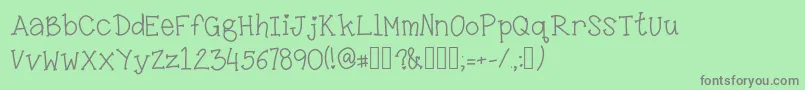 LittleMissKara Font – Gray Fonts on Green Background