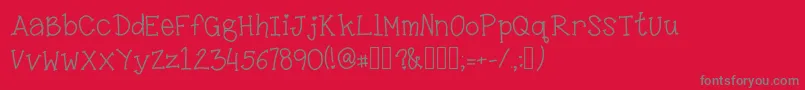 LittleMissKara Font – Gray Fonts on Red Background