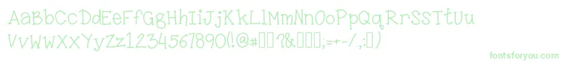 LittleMissKara Font – Green Fonts on White Background