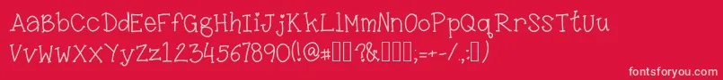 LittleMissKara Font – Pink Fonts on Red Background