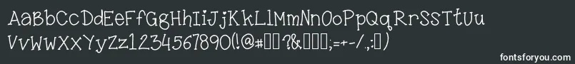 LittleMissKara-fontti – valkoiset fontit mustalla taustalla