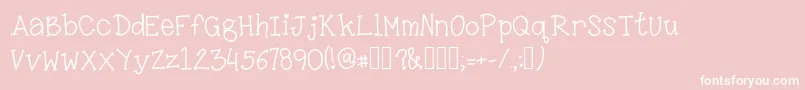 LittleMissKara Font – White Fonts on Pink Background