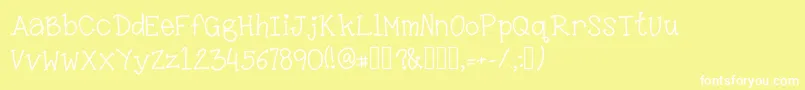 LittleMissKara Font – White Fonts on Yellow Background