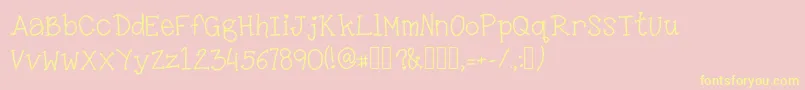 LittleMissKara Font – Yellow Fonts on Pink Background