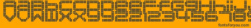 DisorientPixels-Schriftart – Schwarze Schriften auf orangefarbenem Hintergrund