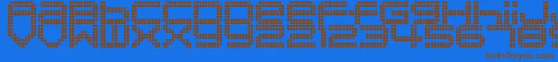 Czcionka DisorientPixels – brązowe czcionki na niebieskim tle