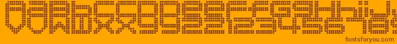 DisorientPixels-fontti – ruskeat fontit oranssilla taustalla