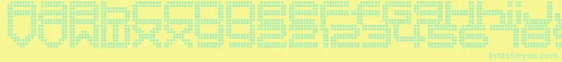 Police DisorientPixels – polices vertes sur fond jaune