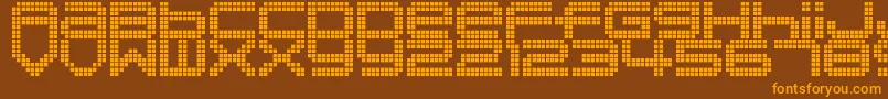 Czcionka DisorientPixels – pomarańczowe czcionki na brązowym tle