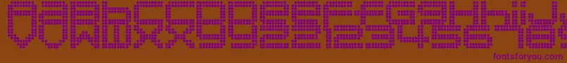 DisorientPixels-Schriftart – Violette Schriften auf braunem Hintergrund