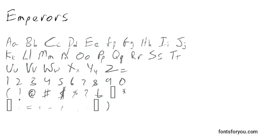 Шрифт Emperors – алфавит, цифры, специальные символы
