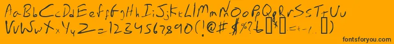 Emperors-Schriftart – Schwarze Schriften auf orangefarbenem Hintergrund