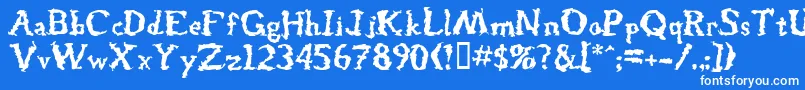 Josselyn-Schriftart – Weiße Schriften auf blauem Hintergrund
