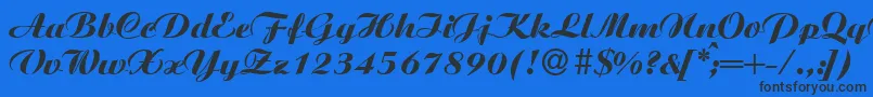 AgnesXboldRegular Font – Black Fonts on Blue Background