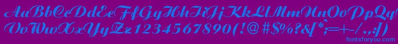 AgnesXboldRegular-Schriftart – Blaue Schriften auf violettem Hintergrund