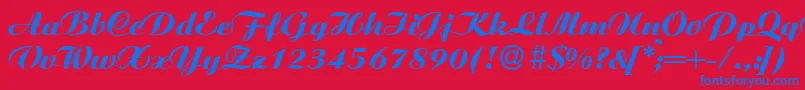 Police AgnesXboldRegular – polices bleues sur fond rouge