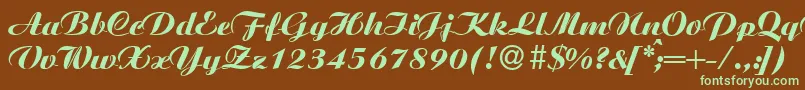 AgnesXboldRegular Font – Green Fonts on Brown Background