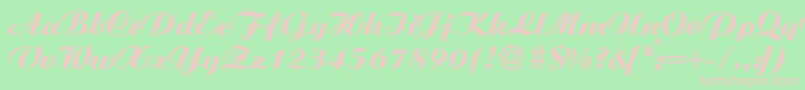 AgnesXboldRegular Font – Pink Fonts on Green Background