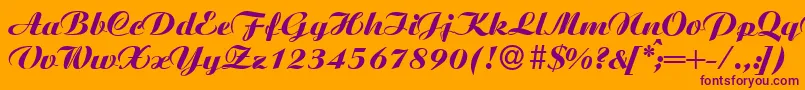 AgnesXboldRegular Font – Purple Fonts on Orange Background