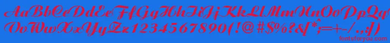 AgnesXboldRegular Font – Red Fonts on Blue Background