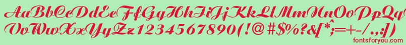 AgnesXboldRegular Font – Red Fonts on Green Background