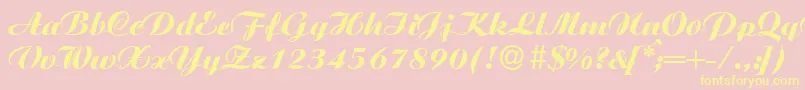 Шрифт AgnesXboldRegular – жёлтые шрифты на розовом фоне