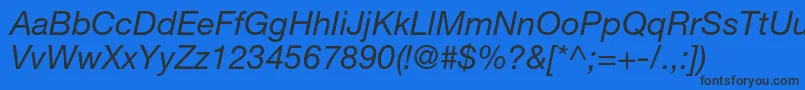 HelveticaneueltstdIt Font – Black Fonts on Blue Background