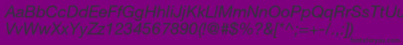フォントHelveticaneueltstdIt – 紫の背景に黒い文字