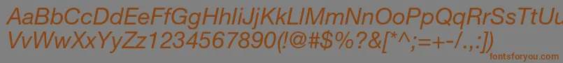 HelveticaneueltstdIt Font – Brown Fonts on Gray Background