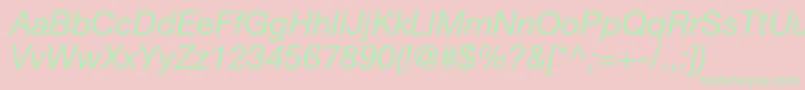 HelveticaneueltstdIt Font – Green Fonts on Pink Background