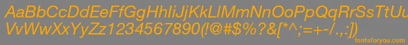 HelveticaneueltstdIt Font – Orange Fonts on Gray Background