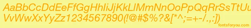 HelveticaneueltstdIt Font – Orange Fonts on Yellow Background