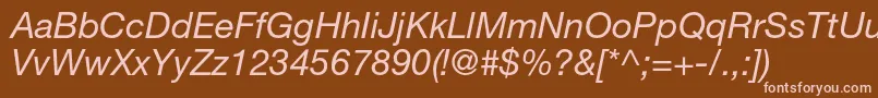 HelveticaneueltstdIt Font – Pink Fonts on Brown Background