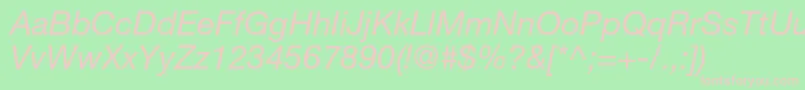 HelveticaneueltstdIt Font – Pink Fonts on Green Background