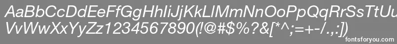 HelveticaneueltstdIt Font – White Fonts on Gray Background