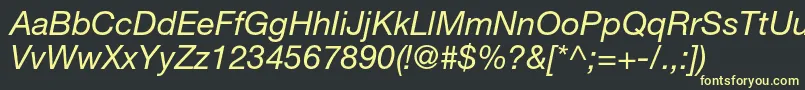 HelveticaneueltstdIt Font – Yellow Fonts on Black Background