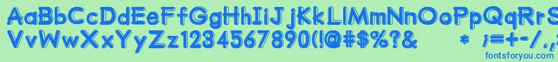 MumumuSrb Font – Blue Fonts on Green Background