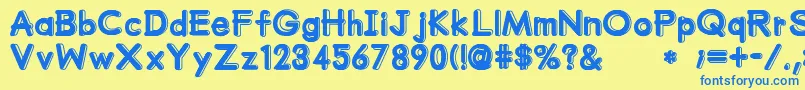 MumumuSrb Font – Blue Fonts on Yellow Background