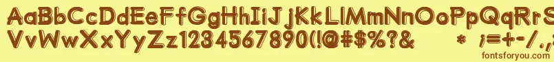MumumuSrb Font – Brown Fonts on Yellow Background