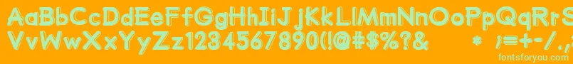 MumumuSrb Font – Green Fonts on Orange Background