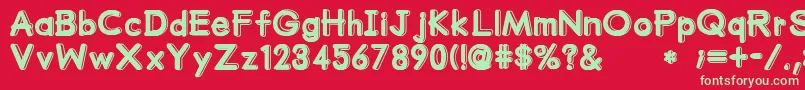 Czcionka MumumuSrb – zielone czcionki na czerwonym tle