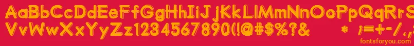 Шрифт MumumuSrb – оранжевые шрифты на красном фоне