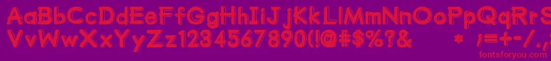 フォントMumumuSrb – 紫の背景に赤い文字