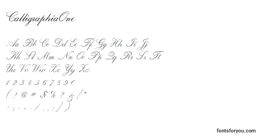 Schriftart CalligraphiaOne – Alphabet, Zahlen, spezielle Symbole