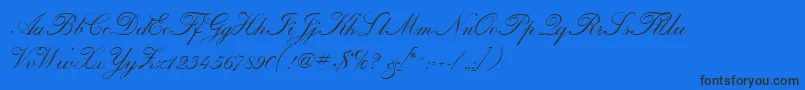 CalligraphiaOne Font – Black Fonts on Blue Background