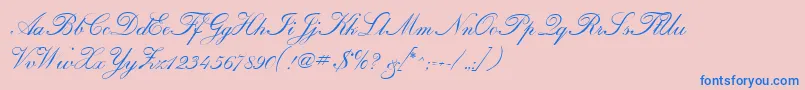 CalligraphiaOne Font – Blue Fonts on Pink Background