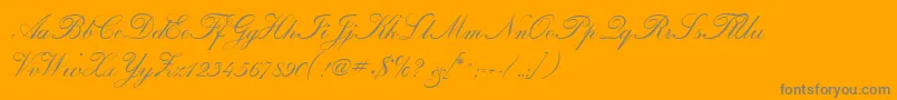 CalligraphiaOne-Schriftart – Graue Schriften auf orangefarbenem Hintergrund