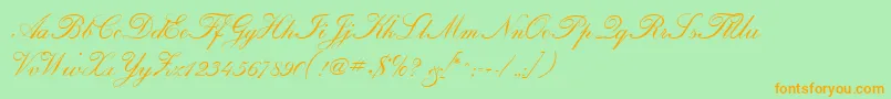 CalligraphiaOne Font – Orange Fonts on Green Background