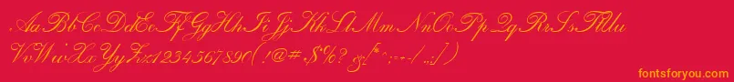 fuente CalligraphiaOne – Fuentes Naranjas Sobre Fondo Rojo