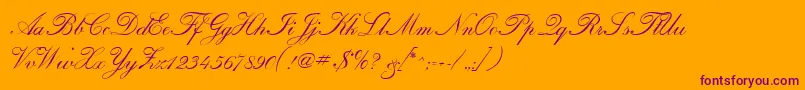 CalligraphiaOne Font – Purple Fonts on Orange Background